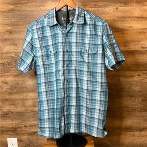 Kuhl Men's Teal Plaid Button Down Shirt